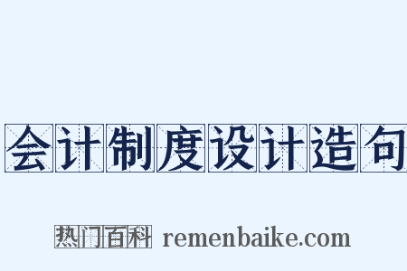 会计制度设计造句是什么意思的图片